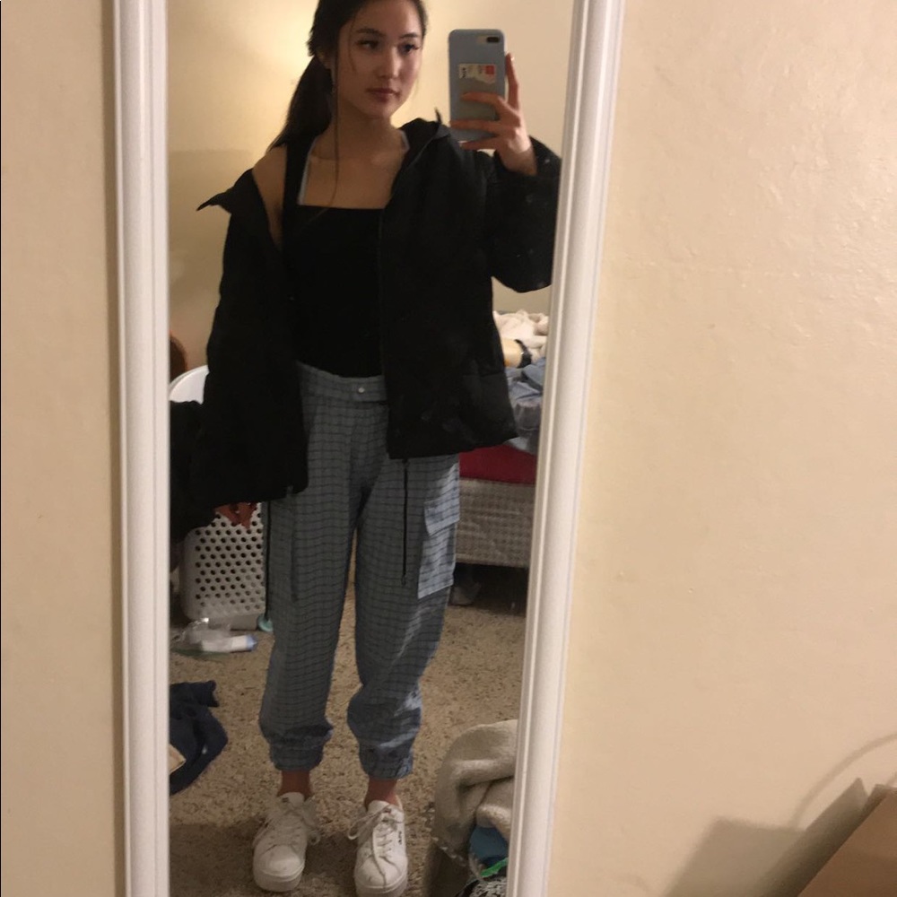 Blue Plaid Pants